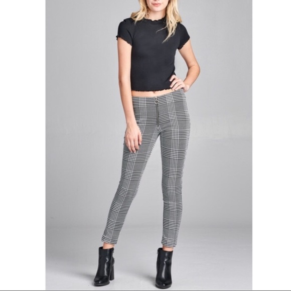 Pants - 🌟✨FRONT O-RING ZIPPER JACQUARD CHECK PANT S-M-L🌟